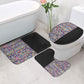 African Ndebele Art Patterns Bathroom Set Black Half Style