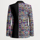 African Ndebele Art Patterns Blazer Black Half Style