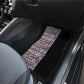 African Ndebele Art Patterns Car Mats Black Half Style