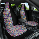 African Ndebele Art Patterns Car Seat Cover Black Half Style