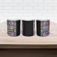 African Ndebele Art Patterns Ceramic Mug Black Half Style