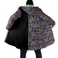 African Ndebele Art Patterns Cloak Black Half Style