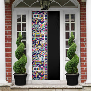 African Ndebele Art Patterns Door Cover Black Half Style