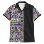 African Ndebele Art Patterns Hawaiian Shirt Black Half Style