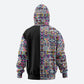 African Ndebele Art Patterns Hoodie Black Half Style
