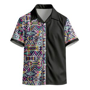 African Ndebele Art Patterns Kid Hawaiian Shirt Black Half Style