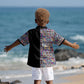 African Ndebele Art Patterns Kid Hawaiian Shirt Black Half Style