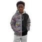 African Ndebele Art Patterns Kid Hoodie Black Half Style
