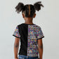 African Ndebele Art Patterns Kid T shirt Black Half Style