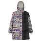 African Ndebele Art Patterns Kid Wearable Blanket Hoodie Black Half Style