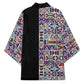 African Ndebele Art Patterns Kimono Black Half Style