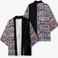African Ndebele Art Patterns Kimono Black Half Style