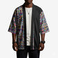 African Ndebele Art Patterns Kimono Black Half Style