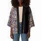 African Ndebele Art Patterns Kimono Black Half Style