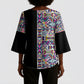 African Ndebele Art Patterns Kimono Sleeve Blouse Black Half Style