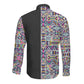 African Ndebele Art Patterns Long Sleeve Button Shirt Black Half Style