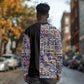 African Ndebele Art Patterns Long Sleeve Shirt Black Half Style