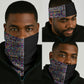 African Ndebele Art Patterns Neck Gaiter Black Half Style