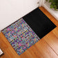 African Ndebele Art Patterns Rubber Doormat Black Half Style