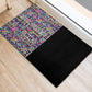 African Ndebele Art Patterns Rubber Doormat Black Half Style