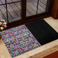 African Ndebele Art Patterns Rubber Doormat Black Half Style