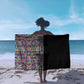 African Ndebele Art Patterns Sarong Black Half Style