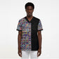 African Ndebele Art Patterns Scrub Top Black Half Style