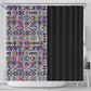 African Ndebele Art Patterns Shower Curtain Black Half Style