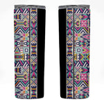 African Ndebele Art Patterns Skinny Tumbler Black Half Style