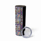 African Ndebele Art Patterns Skinny Tumbler Black Half Style