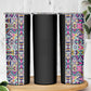 African Ndebele Art Patterns Skinny Tumbler Black Half Style
