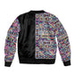 African Ndebele Art Patterns Sleeve Zip Bomber Jacket Black Half Style