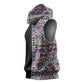 African Ndebele Art Patterns Sleeveless Hoodie Black Half Style