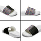 African Ndebele Art Patterns Slide Sandals Black Half Style