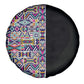 African Ndebele Art Patterns Spare Tire Cover Black Half Style