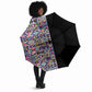 African Ndebele Art Patterns Umbrella Black Half Style