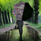 African Ndebele Art Patterns Umbrella Black Half Style