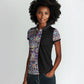 African Ndebele Art Patterns Women Polo Shirt Black Half Style