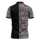 African Ndebele Art Patterns Zipper Polo Shirt Black Half Style