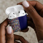 African Ndebele Art Patterns AirPods Case Navy Blue Half Style