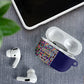 African Ndebele Art Patterns AirPods Case Navy Blue Half Style