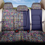 African Ndebele Art Patterns Back Car Seat Cover Navy Blue Half Style