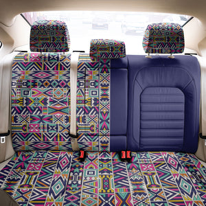 African Ndebele Art Patterns Back Car Seat Cover Navy Blue Half Style