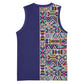 African Ndebele Art Patterns Basketball Jersey Navy Blue Half Style