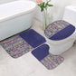 African Ndebele Art Patterns Bathroom Set Navy Blue Half Style