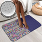 African Ndebele Art Patterns Bathroom Set Navy Blue Half Style
