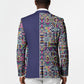 African Ndebele Art Patterns Blazer Navy Blue Half Style