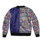 African Ndebele Art Patterns Bomber Jacket Navy Blue Half Style