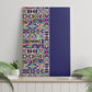African Ndebele Art Patterns Canvas Wall Art Navy Blue Half Style