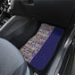 African Ndebele Art Patterns Car Mats Navy Blue Half Style